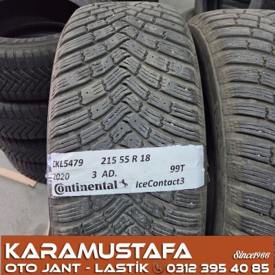 215 55 R 18 CONTINENTAL ICECONTACT3 99T * 02/20 * 3 ADET * CKL5479
