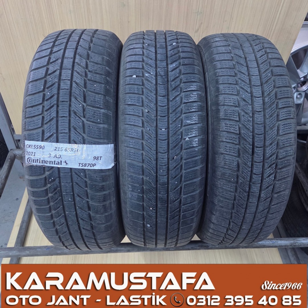 215 65 R 16 CONTINENTAL TS870P 98T * 2021 * 3 ADET * CKL5590