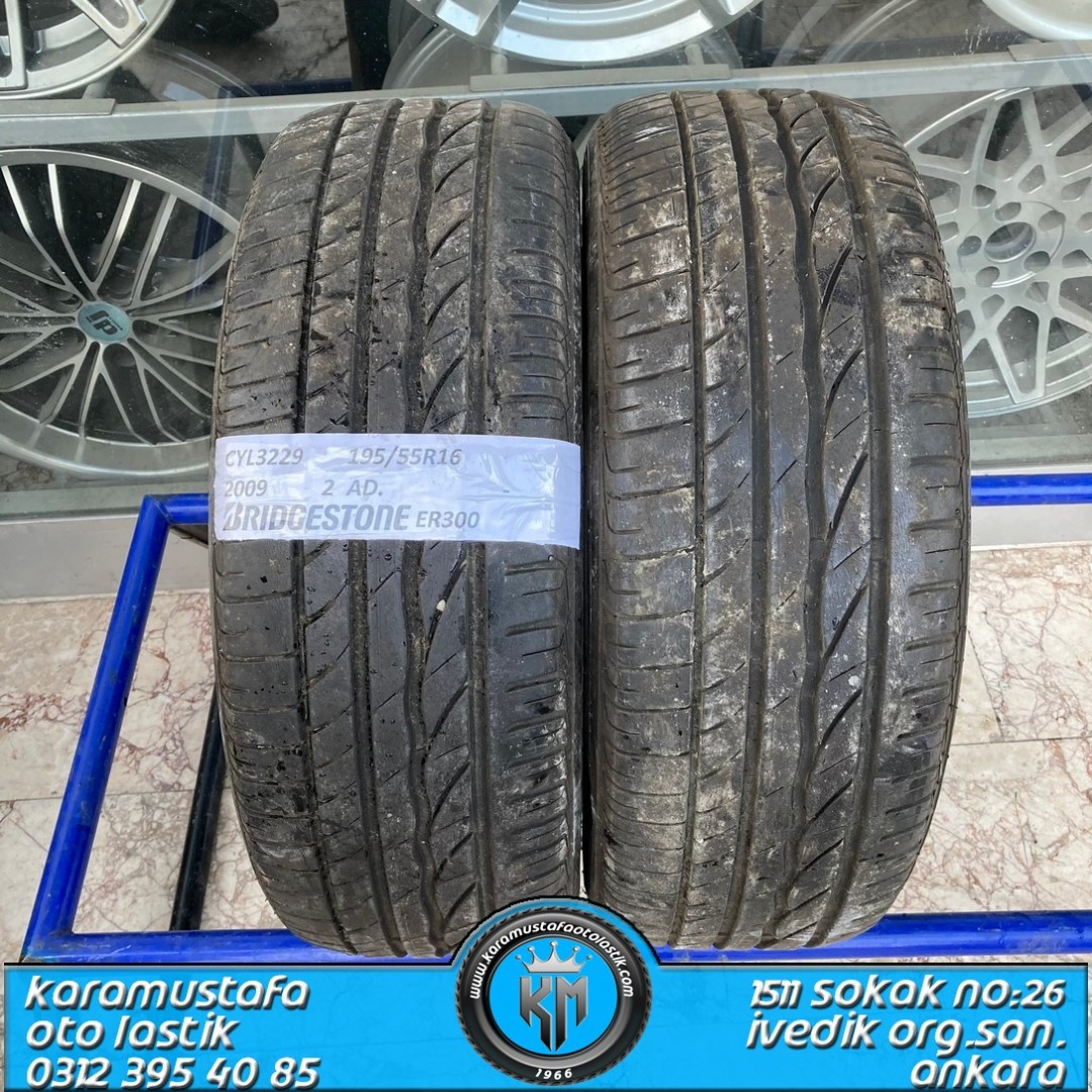 195 55 R 16 BRIDGESTONE ER300 88H * 2009 * 2 ADET * CYL3229 **