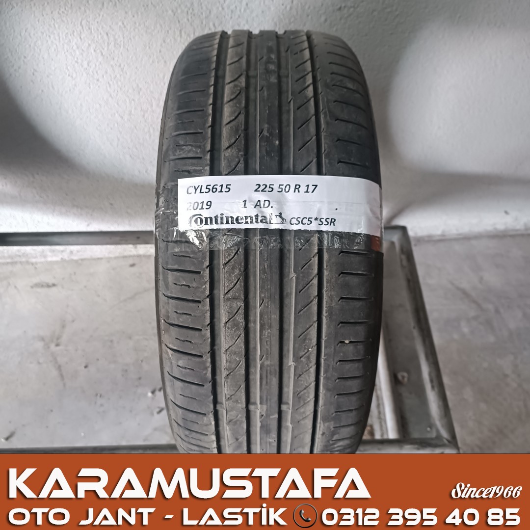 225 50 R 17 CONTINENTAL CSC5 SSR 94W RFT * 2019 * 1 ADET * CYL5615 **