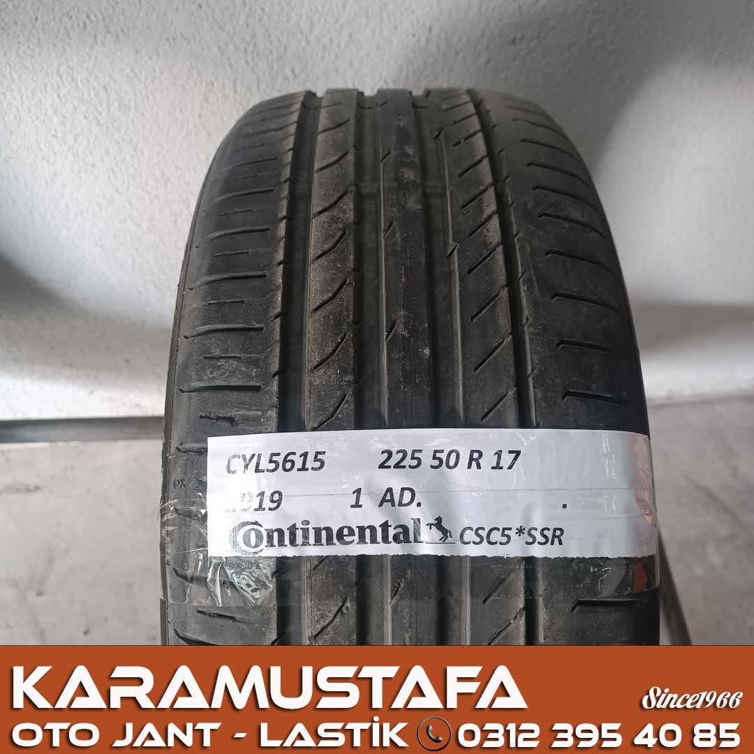 225 50 R 17 CONTINENTAL CSC5 SSR 94W RFT * 2019 * 1 ADET * CYL5615 **