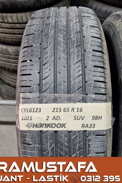 215 65 R 16 HANKOOK RA33 89H * 2021 * 2 ADET * CYL6123