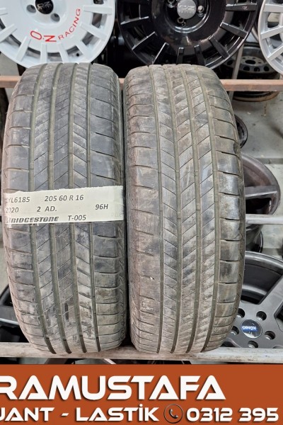 205 60 R 16 BRIDGESTONE T005 96H * 2020 * 2 ADET * CYL6185