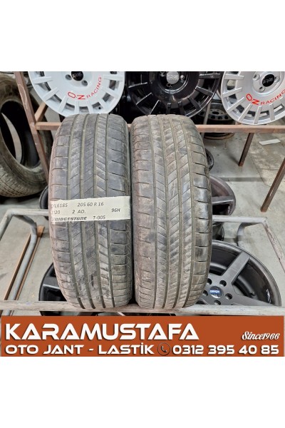 205 60 R 16 BRIDGESTONE T005 96H * 2020 * 2 ADET * CYL6185