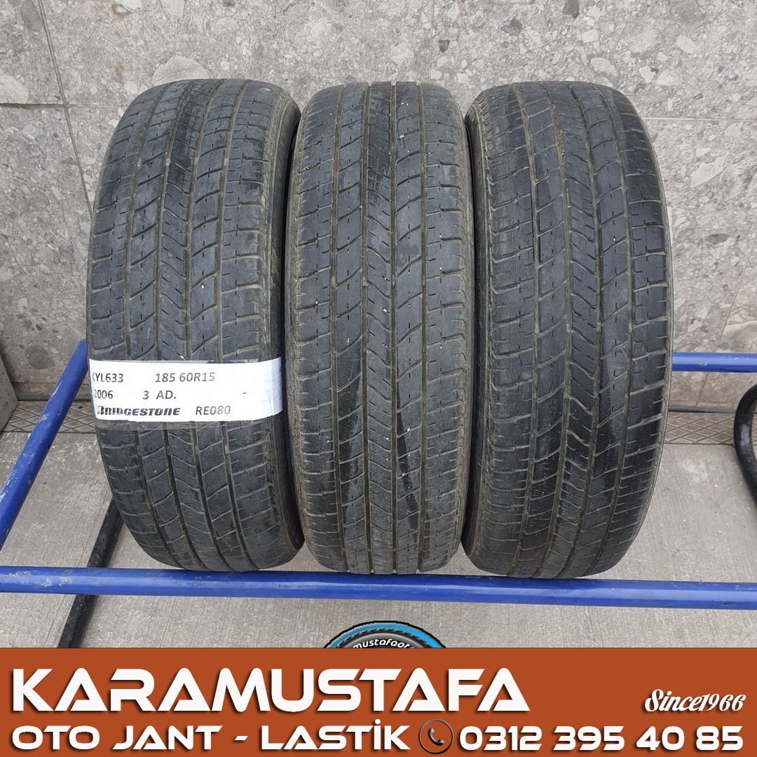 185 60 R 15 BRIDGESTONE RE080 84H * 2006 * 4 ADET * CYL633