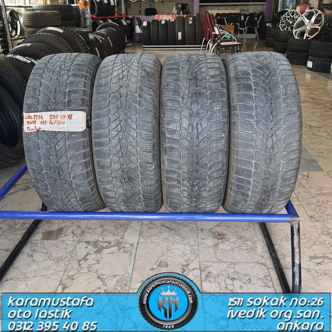 225 55 R 16 DUNLOP RFT 95H * 2012 * 4 ADET * CKL1334