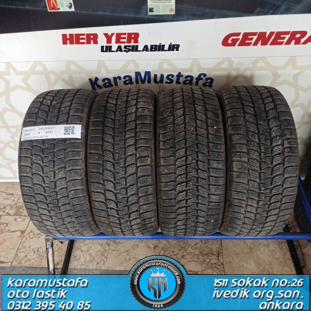 245 45 R 17 BRIDGESTONE M25V * 2014 * 4 ADET * CKL1971