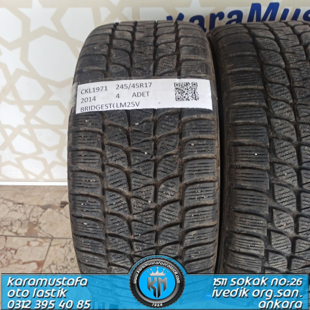 245 45 R 17 BRIDGESTONE M25V * 2014 * 4 ADET * CKL1971