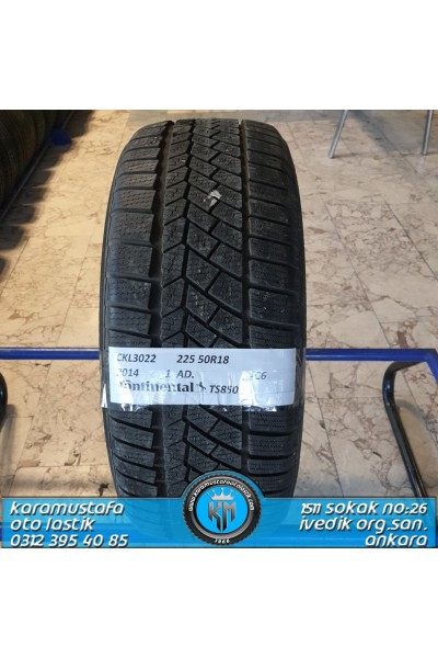 225 50 R 18 CONTINENTAL TS850 RFT  * 2014 * 1 ADET * CKL3022