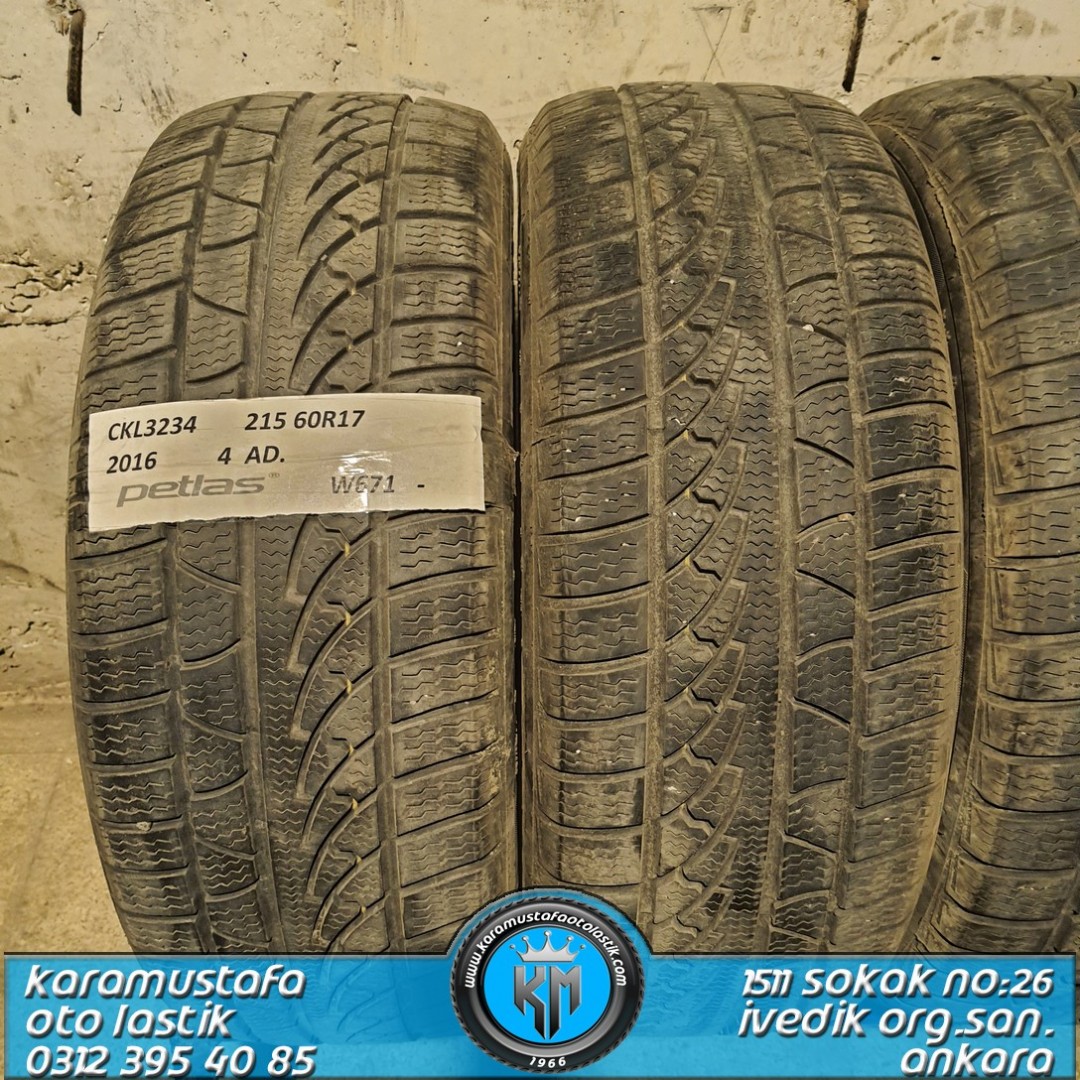 215 60 R 17 PETLAS W671 100H * 2016 * 4 ADET * CKL3234