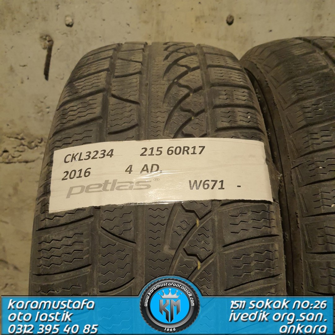 215 60 R 17 PETLAS W671 100H * 2016 * 4 ADET * CKL3234