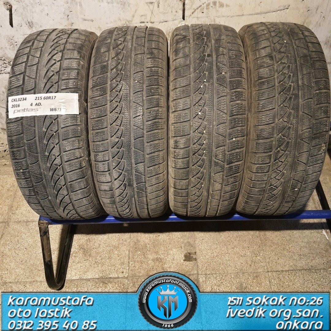 215 60 R 17 PETLAS W671 100H * 2016 * 4 ADET * CKL3234