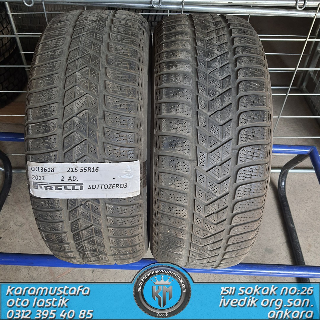 215 55 R 16 PIRELLI SOTTOZERO3 93H * 2013 * 2 ADET * CKL3618