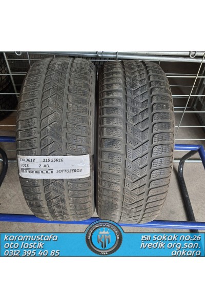 215 55 R 16 PIRELLI SOTTOZERO3 93H * 2013 * 2 ADET * CKL3618