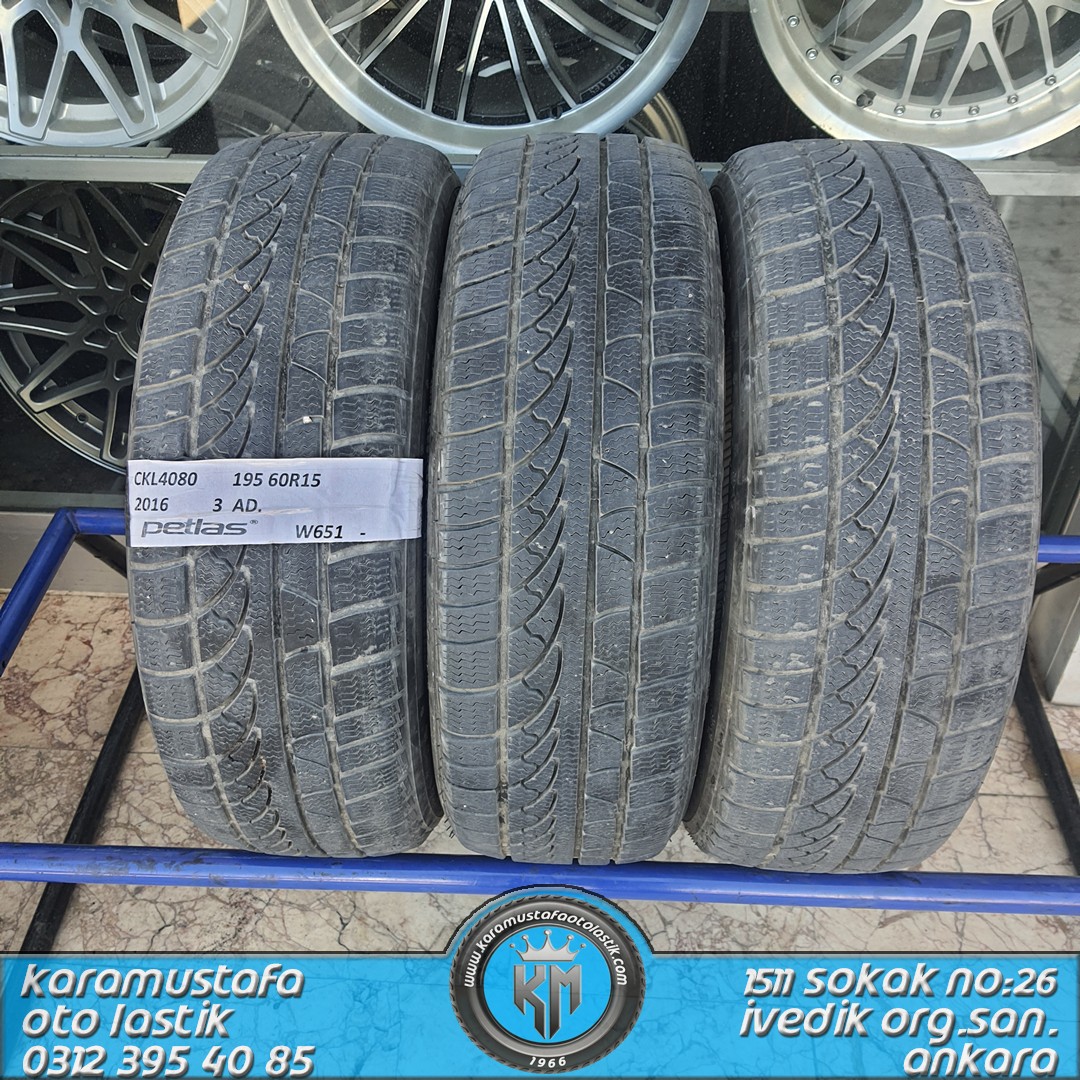 195 60 R 15 PETLAS W651 88H * 2016 * 3 ADET * CKL4080