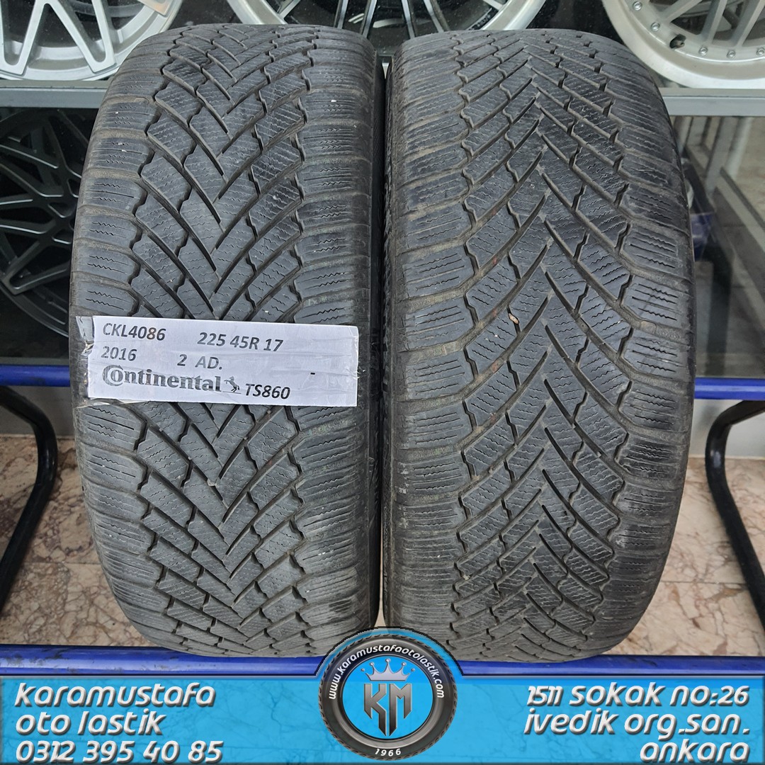 225 45 R 17 CONTİNENTAL T860 91H * 2016 * 2 ADET * CKL4086