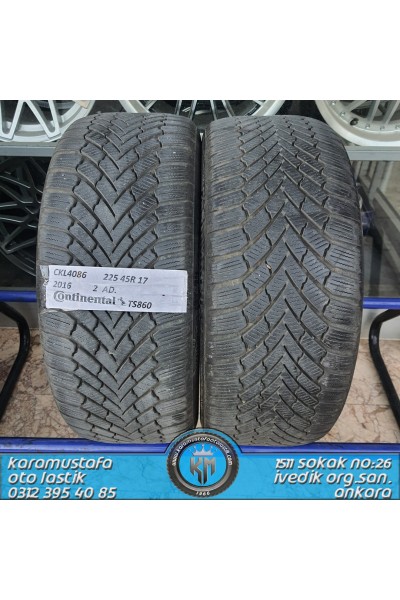 225 45 R 17 CONTİNENTAL T860 91H * 2016 * 2 ADET * CKL4086