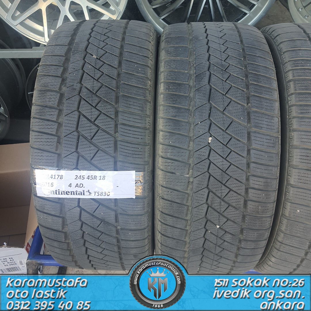 245 45 R 18 CONTINENTAL TS830 RFT 100V * 2016 * 4 ADET * CKL4178