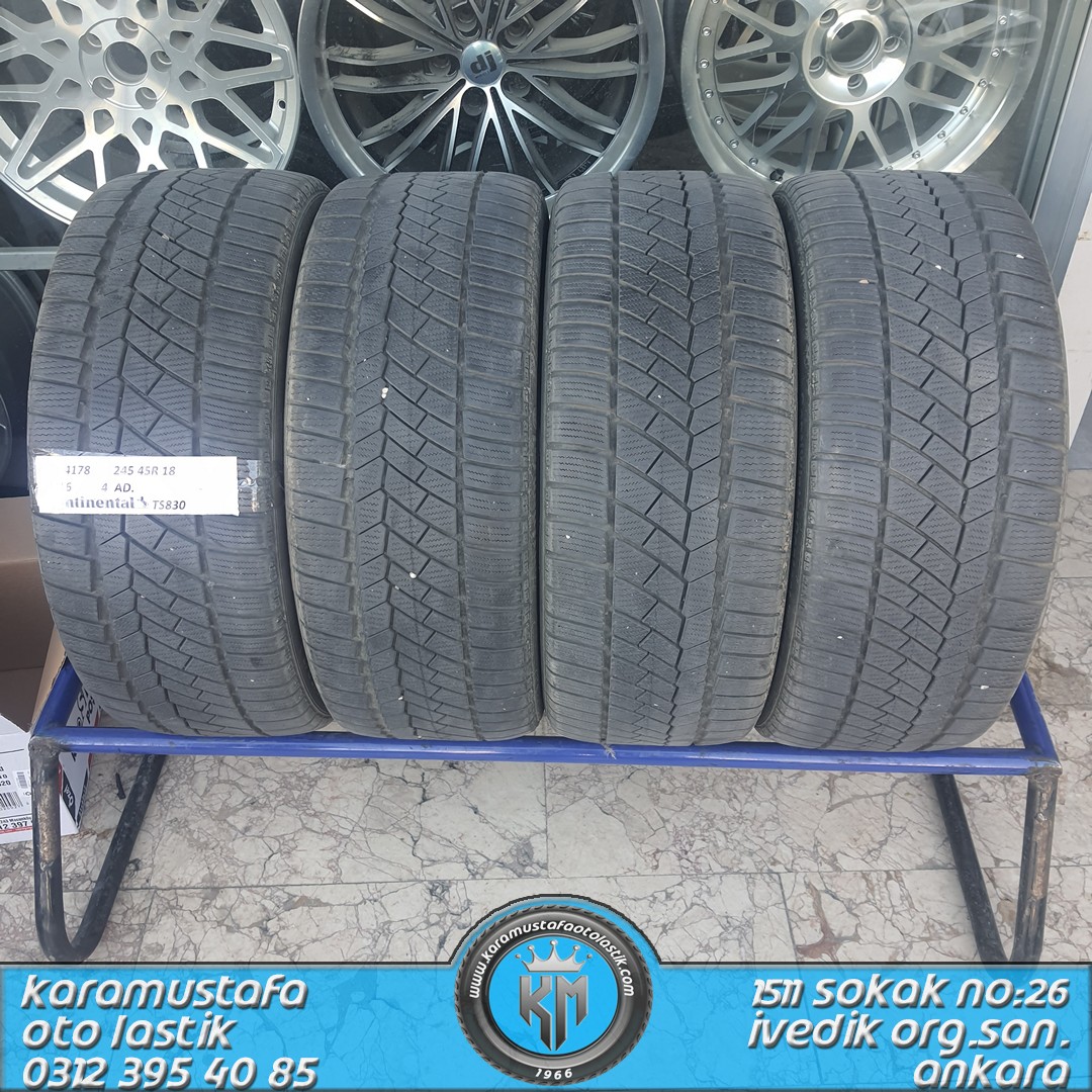 245 45 R 18 CONTINENTAL TS830 RFT 100V * 2016 * 4 ADET * CKL4178