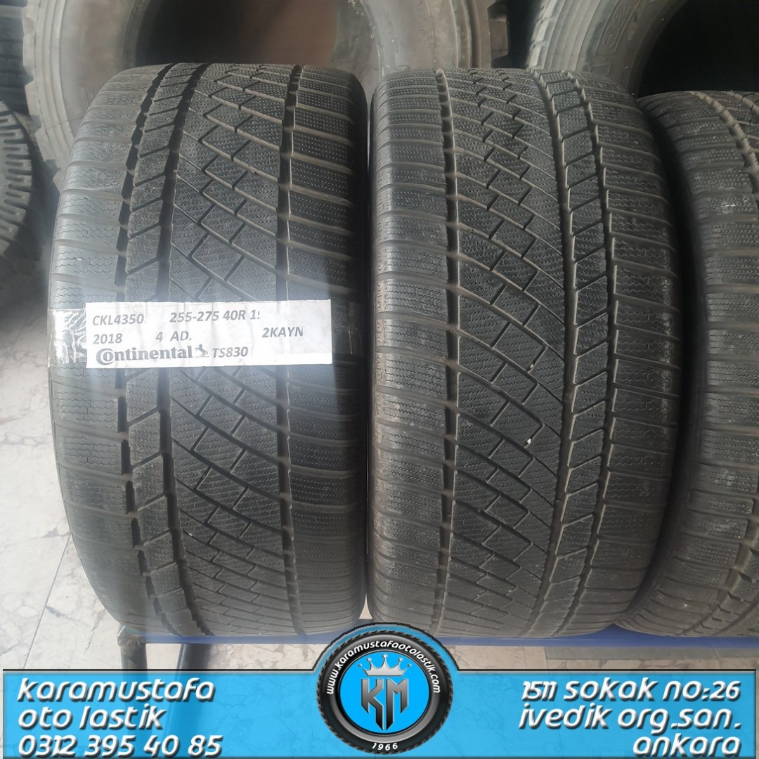 255 - 275 40 R 19 CONTINENTAL TS830 * 2 ADET KAYNAKLI * 2018 * 4 ADET * CKL4350