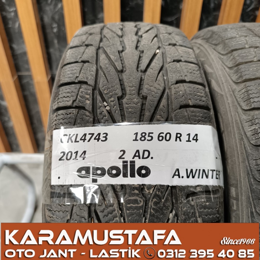 185 60 R 14 APOLLO WINTER 82T * 2014 * 2 ADET * CKL4743