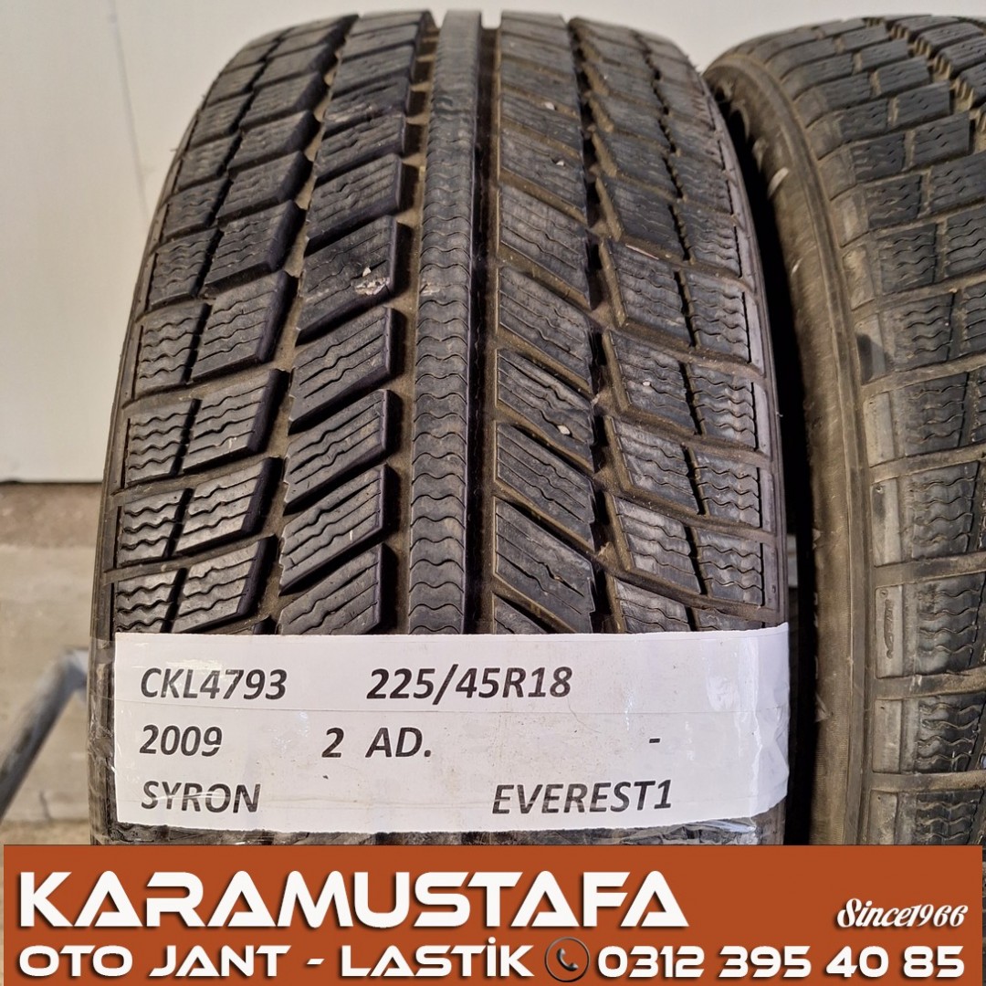 225 45 R 18 SYRON EVEREST1 95V * 2009 * 2 ADET * CKL4793