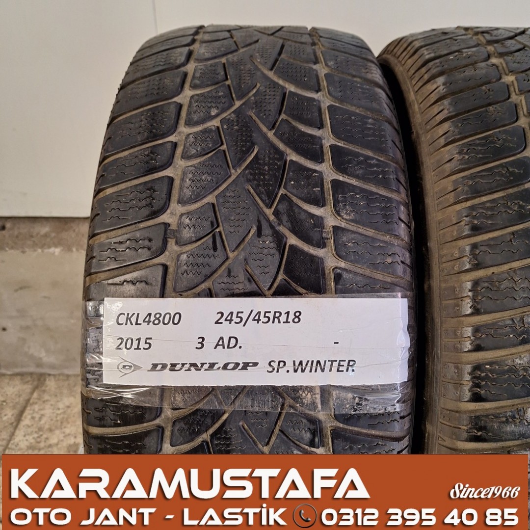 245 45 R 18 DUNLOP SPWINTER 100V * 2015 * 3 ADET * CKL4800