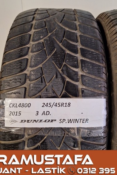 245 45 R 18 DUNLOP SPWINTER 100V * 2015 * 3 ADET * CKL4800