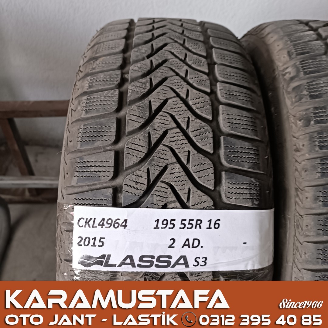 195 55 R 16 LASSA SNOWAYS3 87H * 2015 * 2 ADET * CKL4964