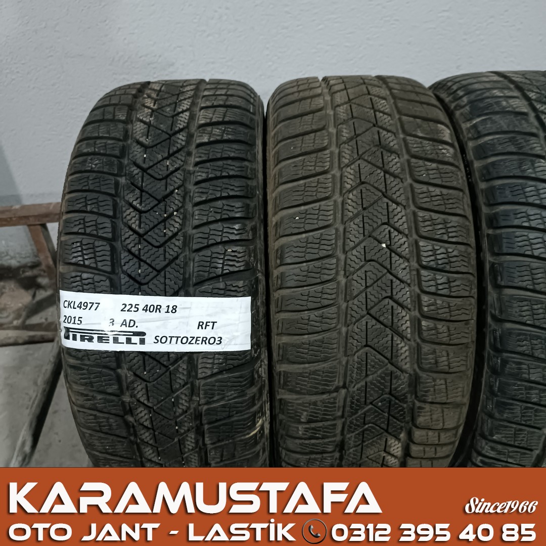 225 40 R 18 PIRELLI SOTTOZERO3 RFT 92V * 2015 * 3 ADET * CKL4977