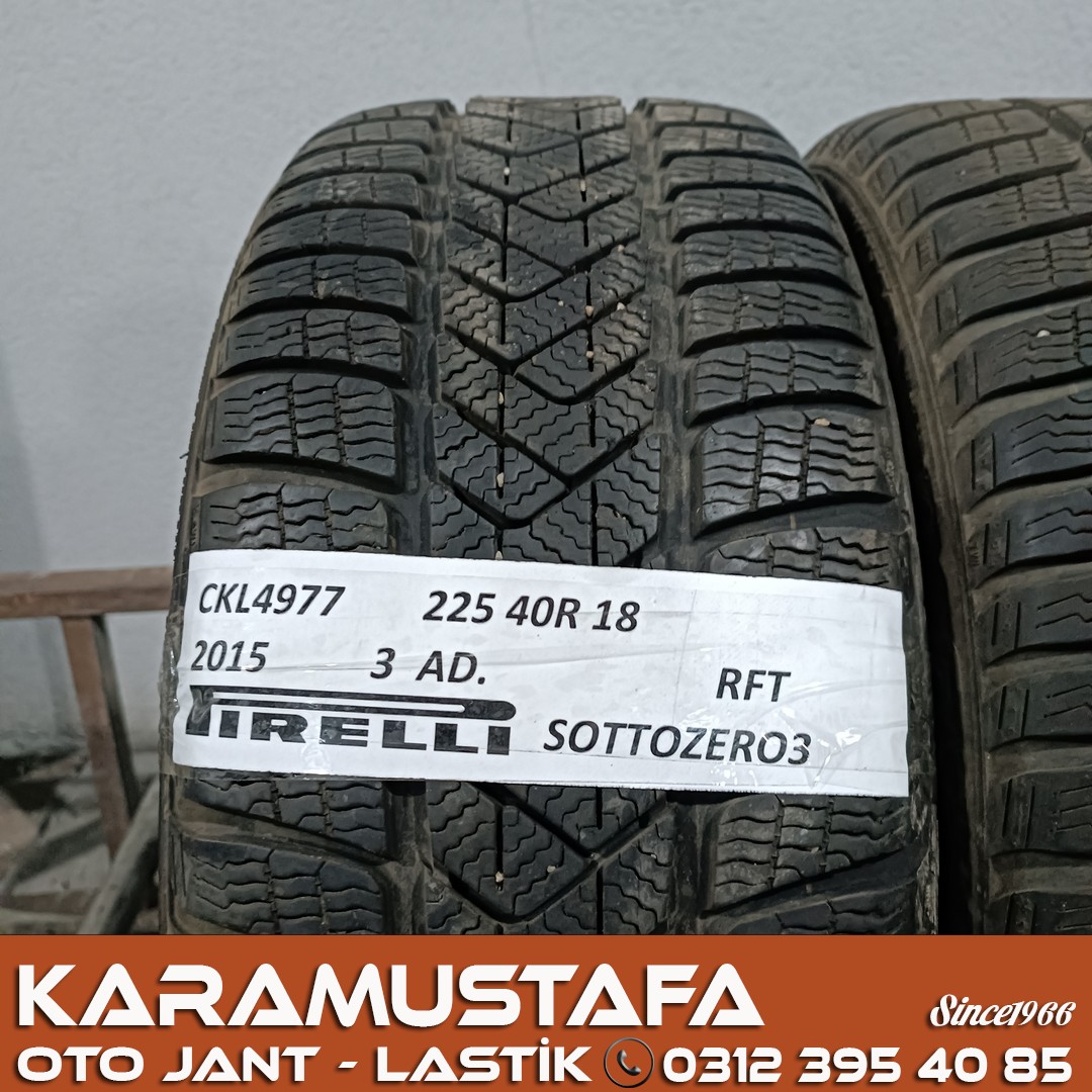 225 40 R 18 PIRELLI SOTTOZERO3 RFT 92V * 2015 * 3 ADET * CKL4977