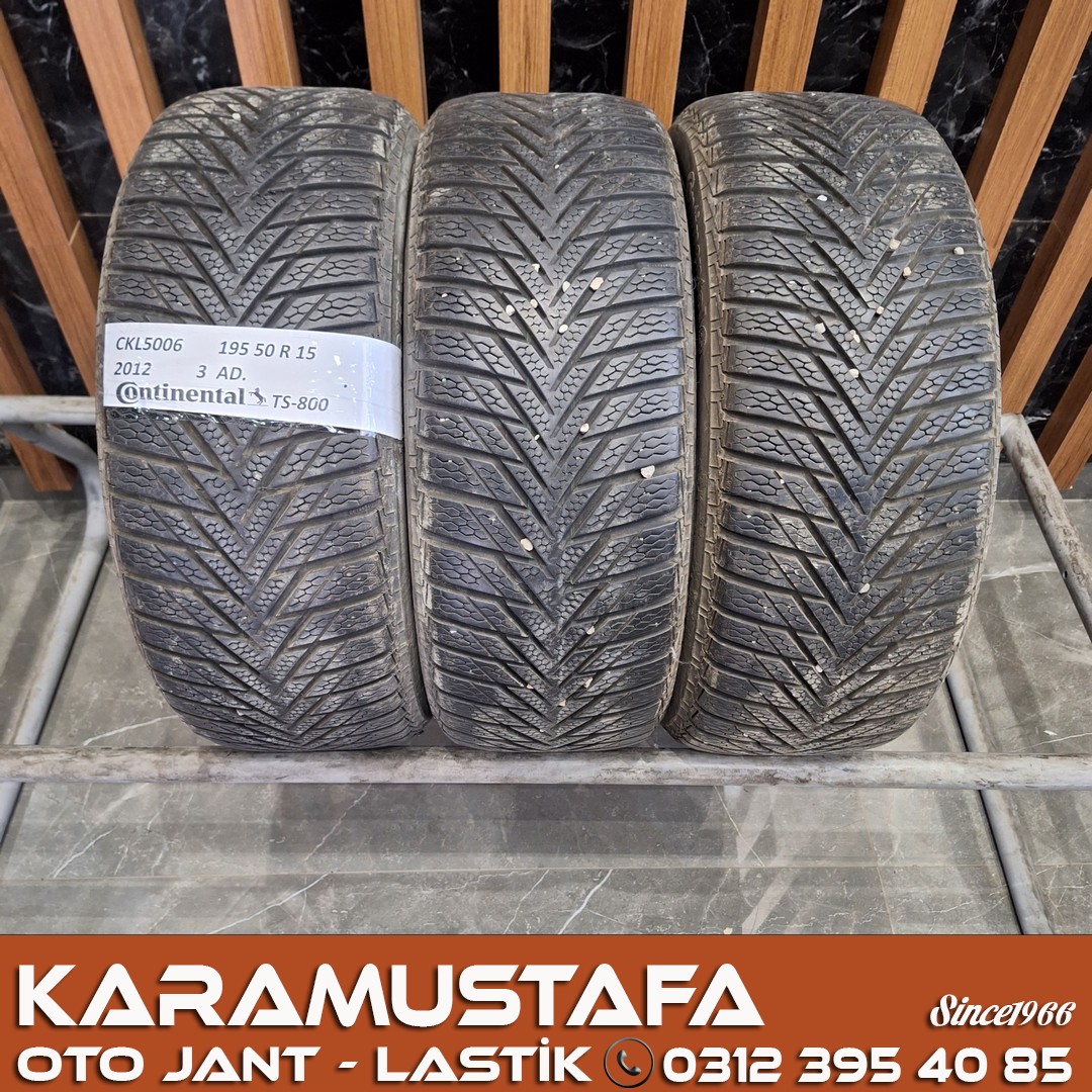 195 50 R 15 CONTINENTAL TS800 82T * 2012 * 3 ADET * CKL5006