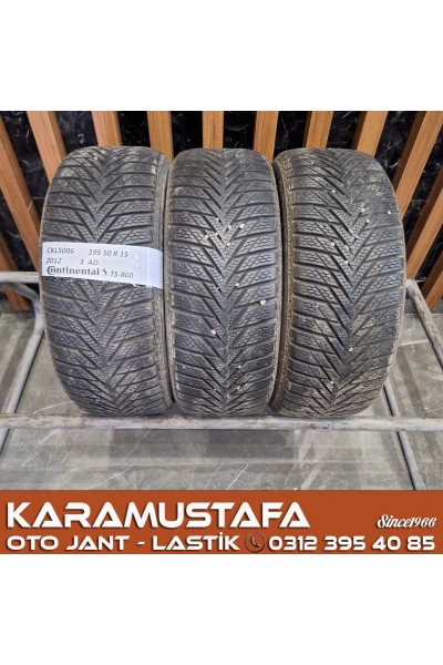 195 50 R 15 CONTINENTAL TS800 82T * 2012 * 3 ADET * CKL5006