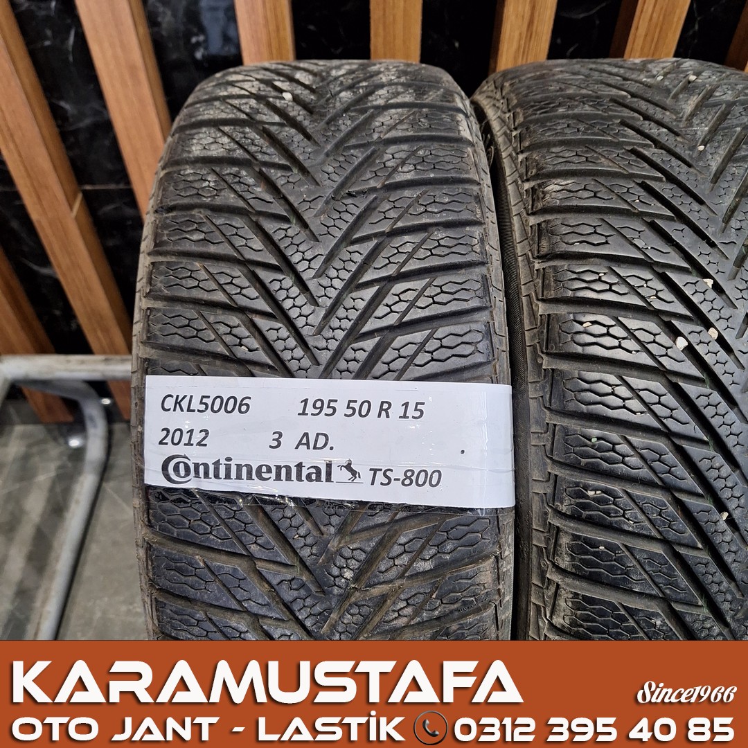 195 50 R 15 CONTINENTAL TS800 82T * 2012 * 3 ADET * CKL5006