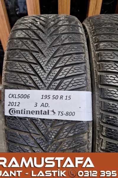 195 50 R 15 CONTINENTAL TS800 82T * 2012 * 3 ADET * CKL5006