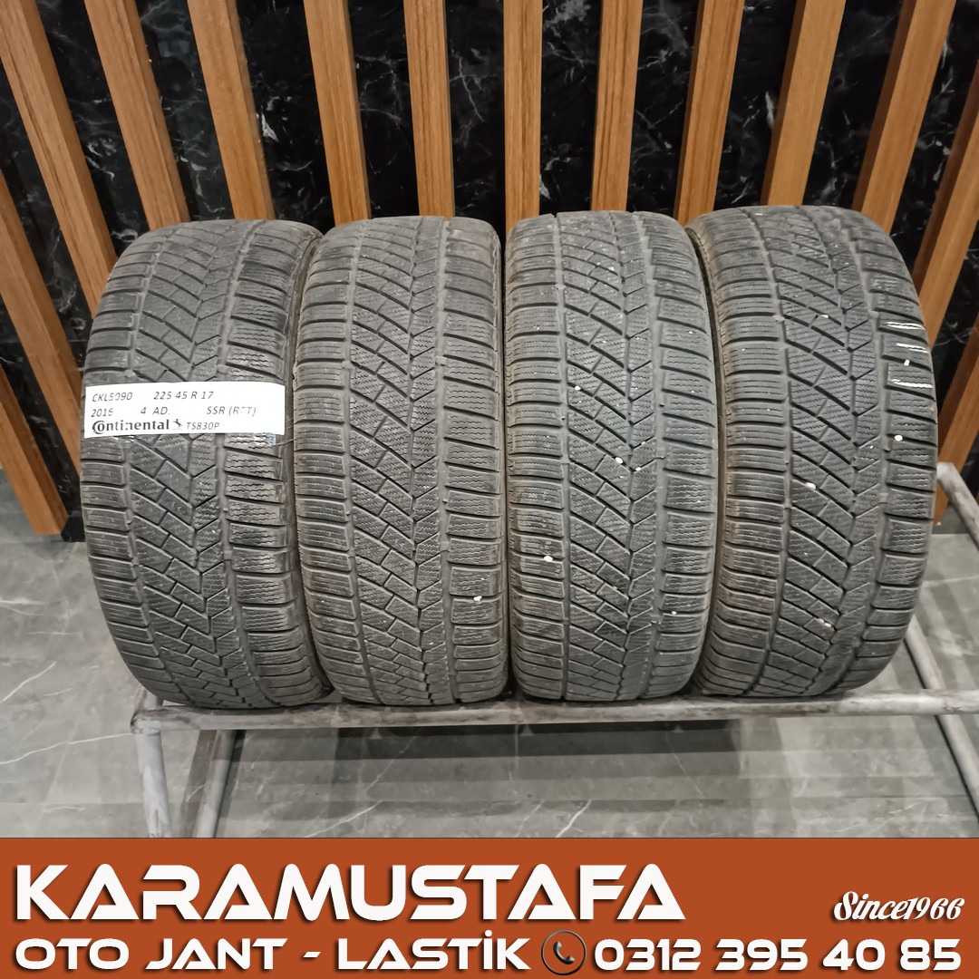 225 45 R 17 CONTINENTAL TS830P SSR RFT * 2016 * 4 ADET * CKL5090