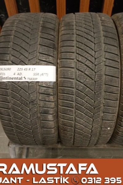 225 45 R 17 CONTINENTAL TS830P SSR RFT * 2016 * 4 ADET * CKL5090