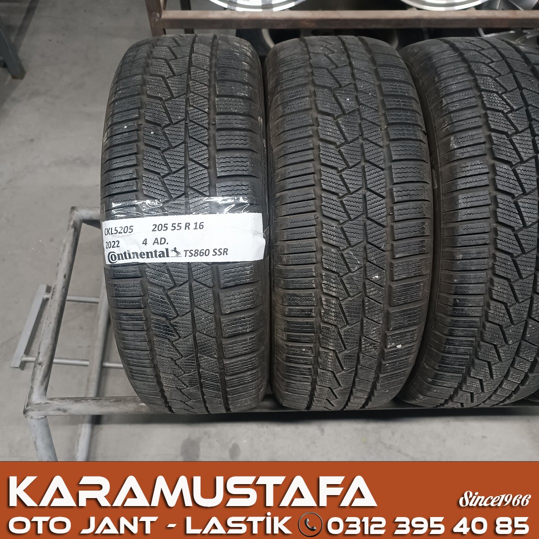 205 55 R 16 CONTINENTAL TS860 RFT 91H * 2022 * 4 ADET * CKL5205