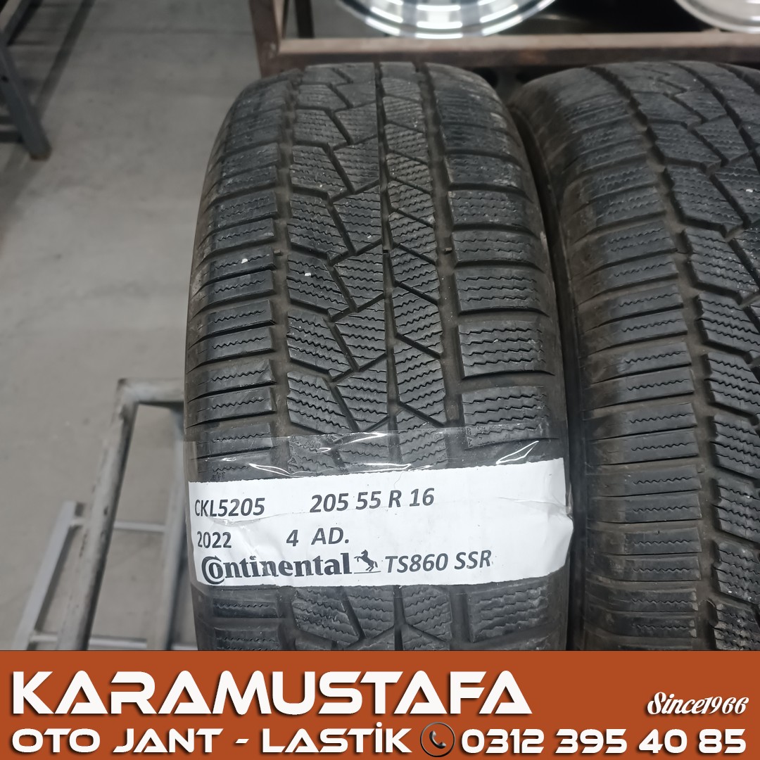 205 55 R 16 CONTINENTAL TS860 RFT 91H * 2022 * 4 ADET * CKL5205