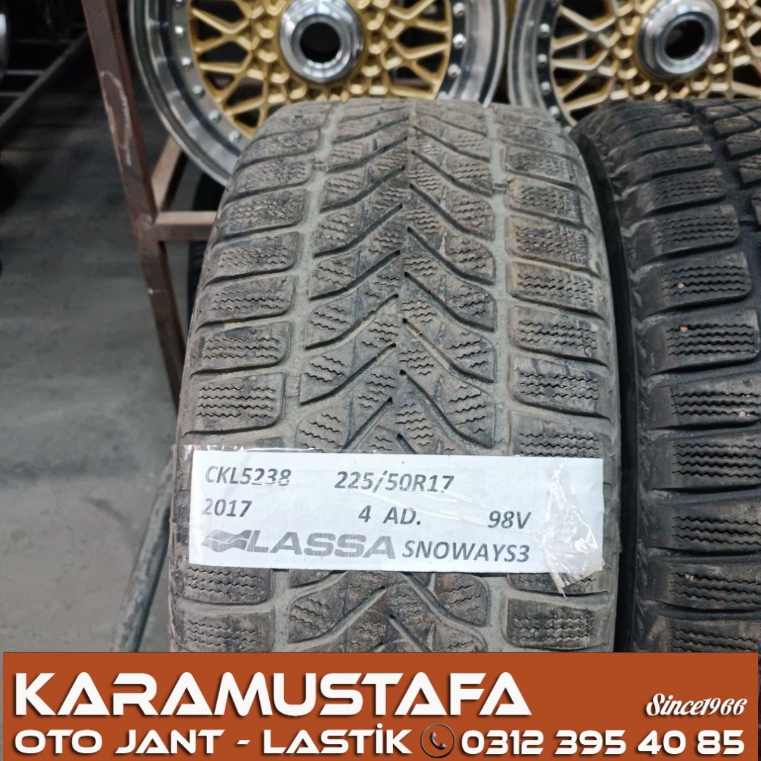 225 50 R 17 LASSA SNOWAYS3 98V * 2017 * 4 ADET * CKL5238