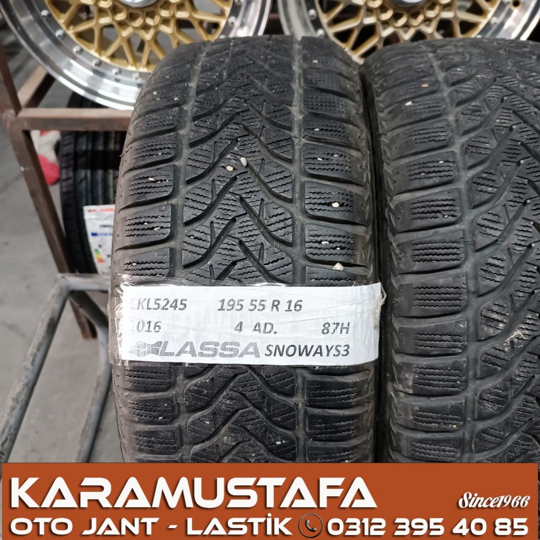 195 55 R 16 LASSA SNOWAYS3 87H * 2016 * 4 ADET * CYL5245