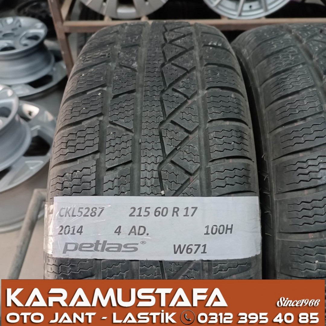 215 60 R 17 PETLAS W671 100H * 2014 * 4 ADET * CKL5287