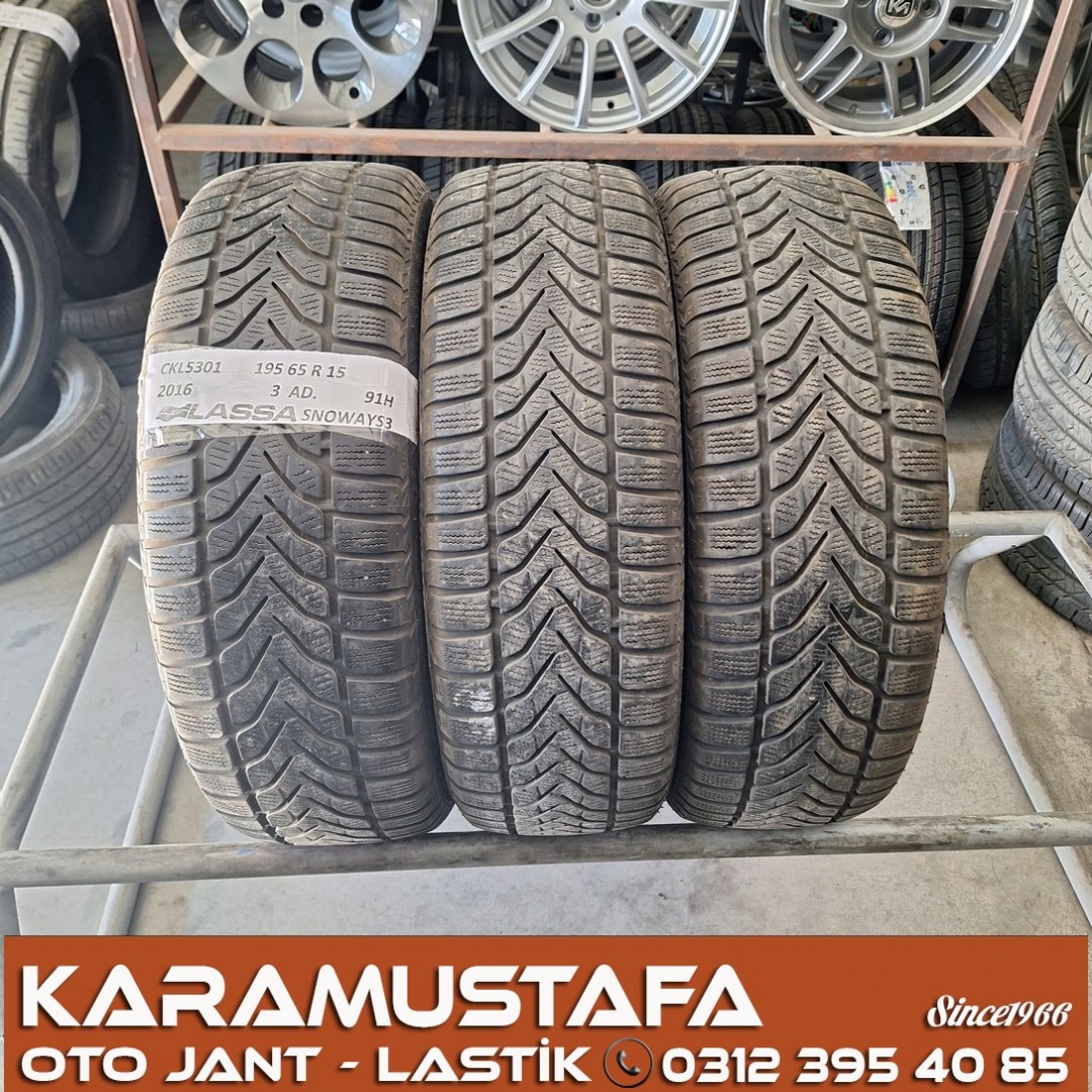 195 65 R 15 LASSA SNOWAYS3 91H * 2016 * 3 ADET * CKL5301
