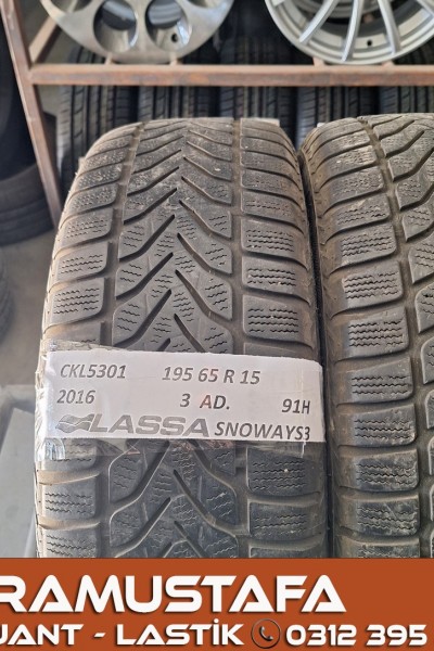 195 65 R 15 LASSA SNOWAYS3 91H * 2016 * 3 ADET * CKL5301