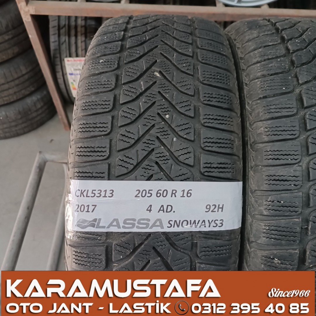 205 60 R 16 LASSA SNOWAYS3 92H * 2017 * 4 ADET * CKL5313