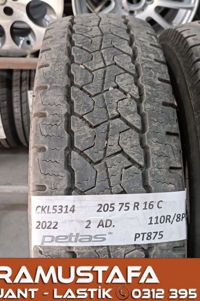 205 75 R 16 C TIPI PETLAS PT875 110R * 2022 * 4 ADET * CKL5314