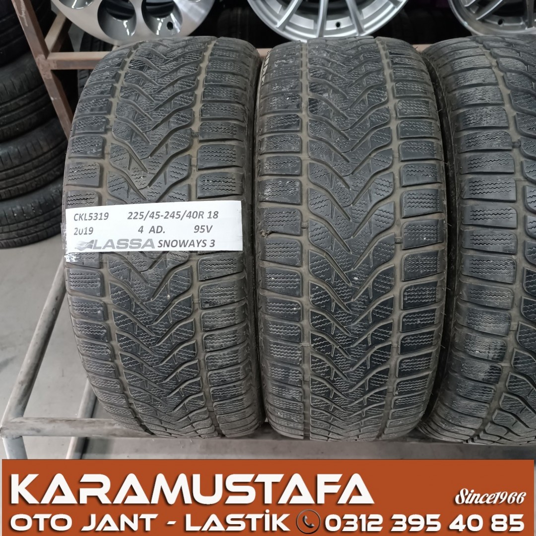 225 45 R 18 245 40 R 18 LASSA SNOWAYS3 95V * 2019 * 4 ADET * CKL5319