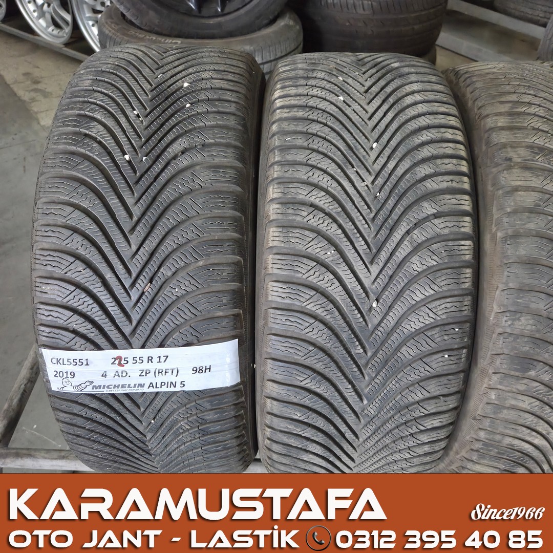 225 55 R 17 MICHELIN ALPIN5 ZP RFT 97H * 2019 * 4 ADET * CKL5551