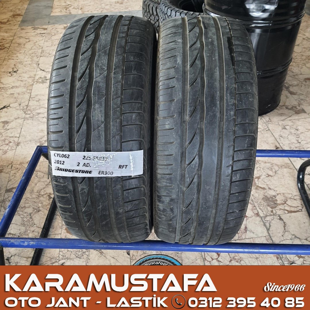 225 55 R 17 BRIDGESTONE ER300 * 2012 * 2 ADET * CYL062
