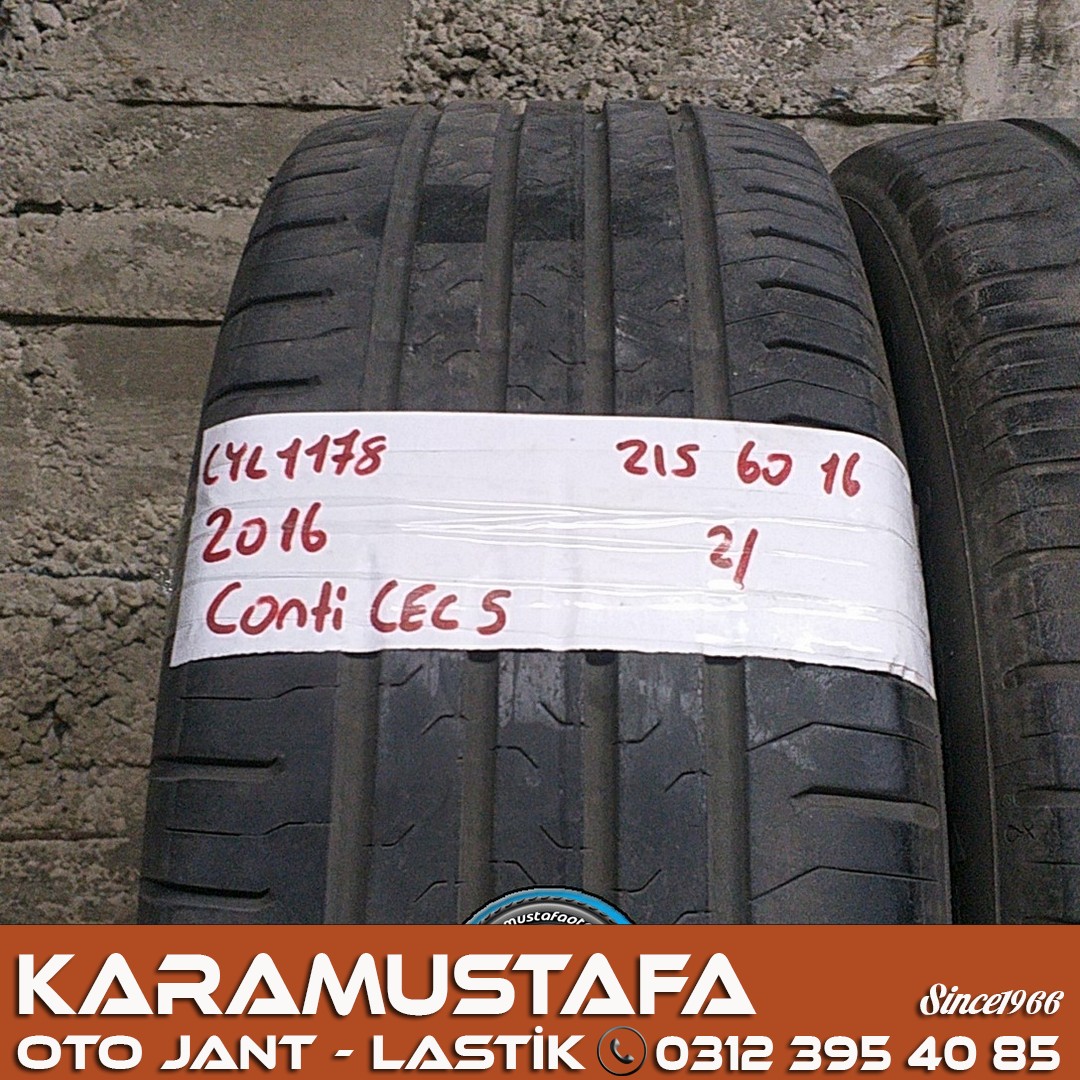 215 60 R 16 CONTINENTAL CEC5 * 2016 * 2 ADET * CYL1178